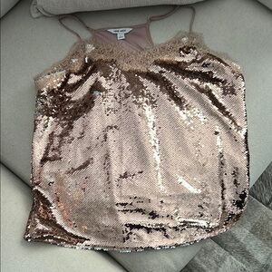 Nine West Gold Sequin Sleeveless Camisole